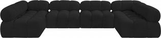 Meridian Furniture - Ames 136" Boucle Fabric Upholstered 6 Piece Modular Sectional - 611Black-Sec6B - GreatFurnitureDeal