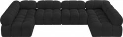 Meridian Furniture - Ames 136" Boucle Fabric Upholstered 6 Piece Modular Sectional - 611Black-Sec6B - GreatFurnitureDeal