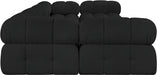 Meridian Furniture - Ames 136" Boucle Fabric Upholstered 6 Piece Modular Sectional - 611Black-Sec6B - GreatFurnitureDeal