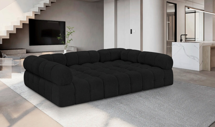 Meridian Furniture - Ames 102" Boucle Fabric Upholstered 6 Piece Modular Sectional - 611Black-Sec6C - GreatFurnitureDeal
