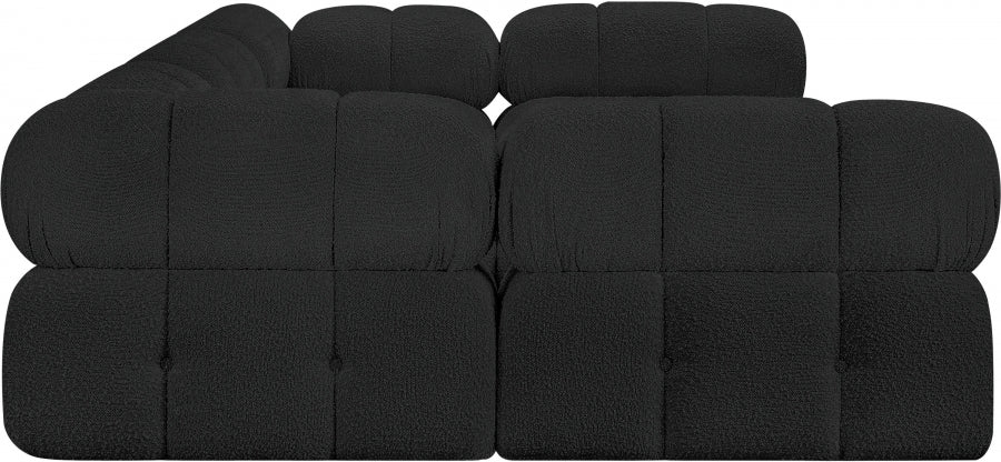 Meridian Furniture - Ames 102" Boucle Fabric Upholstered 6 Piece Modular Sectional - 611Black-Sec6C - GreatFurnitureDeal