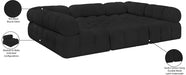 Meridian Furniture - Ames 102" Boucle Fabric Upholstered 6 Piece Modular Sectional - 611Black-Sec6C - GreatFurnitureDeal