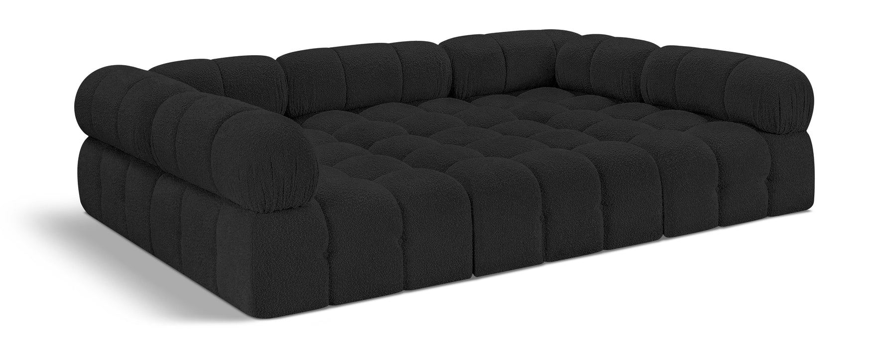 Meridian Furniture - Ames 102" Boucle Fabric Upholstered 6 Piece Modular Sectional - 611Black-Sec6C - GreatFurnitureDeal