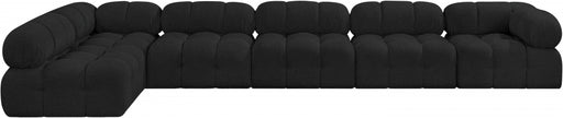 Meridian Furniture - Ames 170" Boucle Fabric Upholstered 6 Piece Modular Sectional - 611Black-Sec6E - GreatFurnitureDeal