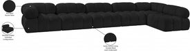 Meridian Furniture - Ames 170" Boucle Fabric Upholstered 6 Piece Modular Sectional - 611Black-Sec6E - GreatFurnitureDeal