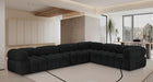 Meridian Furniture - Ames 136" Boucle Fabric Upholstered 6 Piece Modular Sectional - 611Black-Sec6F - GreatFurnitureDeal