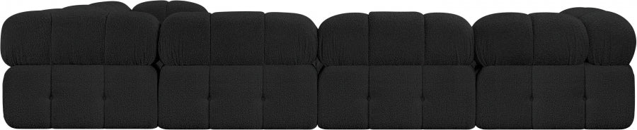 Meridian Furniture - Ames 136" Boucle Fabric Upholstered 6 Piece Modular Sectional - 611Black-Sec6F - GreatFurnitureDeal