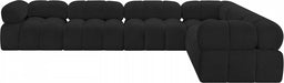 Meridian Furniture - Ames 136" Boucle Fabric Upholstered 6 Piece Modular Sectional - 611Black-Sec6F - GreatFurnitureDeal