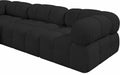 Meridian Furniture - Ames 136" Boucle Fabric Upholstered 6 Piece Modular Sectional - 611Black-Sec6F - GreatFurnitureDeal