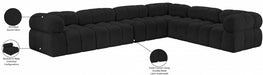 Meridian Furniture - Ames 136" Boucle Fabric Upholstered 6 Piece Modular Sectional - 611Black-Sec6F - GreatFurnitureDeal