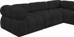 Meridian Furniture - Ames 170" Boucle Fabric Upholstered 7 Piece Modular Sectional - 611Black-Sec7A - GreatFurnitureDeal