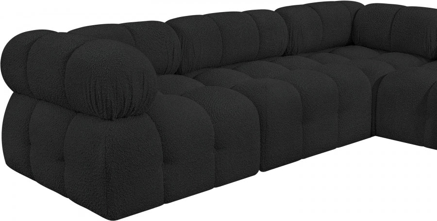 Meridian Furniture - Ames 170" Boucle Fabric Upholstered 7 Piece Modular Sectional - 611Black-Sec7A - GreatFurnitureDeal