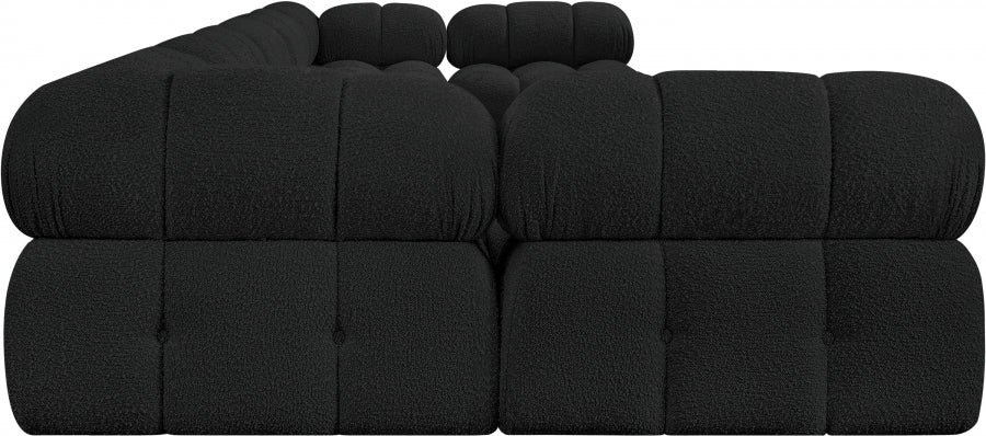 Meridian Furniture - Ames 170" Boucle Fabric Upholstered 7 Piece Modular Sectional - 611Black-Sec7A - GreatFurnitureDeal