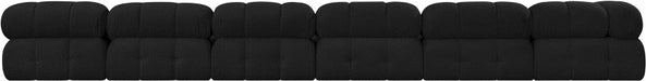 Meridian Furniture - Ames 204" Boucle Fabric Upholstered 7 Piece Modular Sectional - 611Black-Sec7C - GreatFurnitureDeal