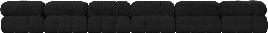 Meridian Furniture - Ames 204" Boucle Fabric Upholstered 7 Piece Modular Sectional - 611Black-Sec7C - GreatFurnitureDeal