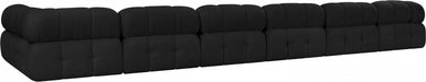 Meridian Furniture - Ames 204" Boucle Fabric Upholstered 7 Piece Modular Sectional - 611Black-Sec7C - GreatFurnitureDeal