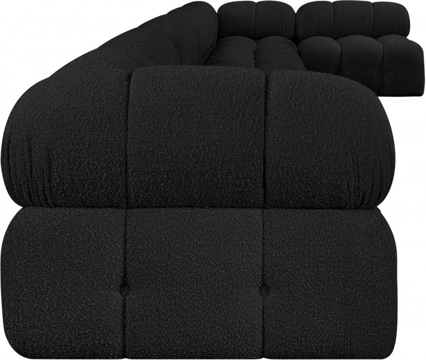 Meridian Furniture - Ames 204" Boucle Fabric Upholstered 7 Piece Modular Sectional - 611Black-Sec7C - GreatFurnitureDeal