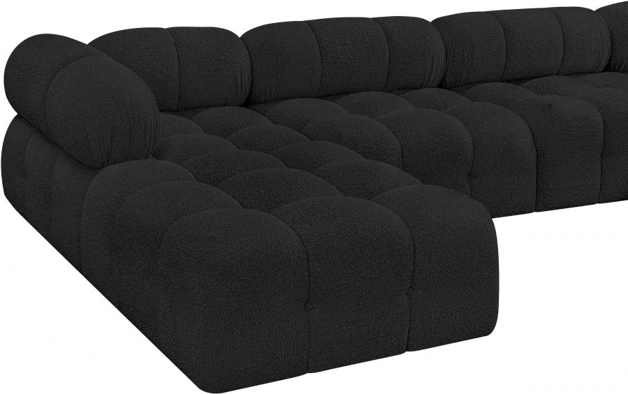 Meridian Furniture - Ames 204" Boucle Fabric Upholstered 7 Piece Modular Sectional - 611Black-Sec7C - GreatFurnitureDeal
