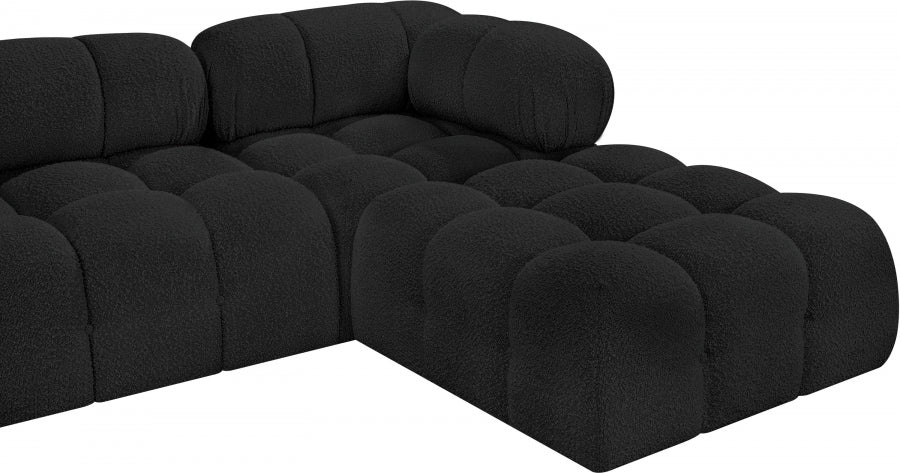 Meridian Furniture - Ames 204" Boucle Fabric Upholstered 7 Piece Modular Sectional - 611Black-Sec7C - GreatFurnitureDeal