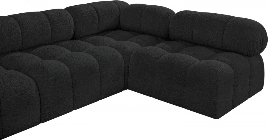 Meridian Furniture - Ames 204" Boucle Fabric Upholstered 7 Piece Modular Sectional - 611Black-Sec7C - GreatFurnitureDeal