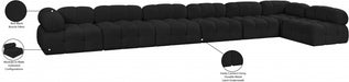 Meridian Furniture - Ames 204" Boucle Fabric Upholstered 7 Piece Modular Sectional - 611Black-Sec7C - GreatFurnitureDeal