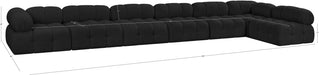 Meridian Furniture - Ames 204" Boucle Fabric Upholstered 7 Piece Modular Sectional - 611Black-Sec7C - GreatFurnitureDeal