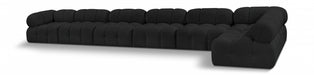 Meridian Furniture - Ames 204" Boucle Fabric Upholstered 7 Piece Modular Sectional - 611Black-Sec7C - GreatFurnitureDeal
