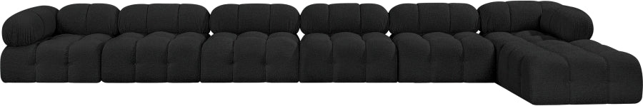 Meridian Furniture - Ames 204" Boucle Fabric Upholstered 7 Piece Modular Sectional - 611Black-Sec7D - GreatFurnitureDeal