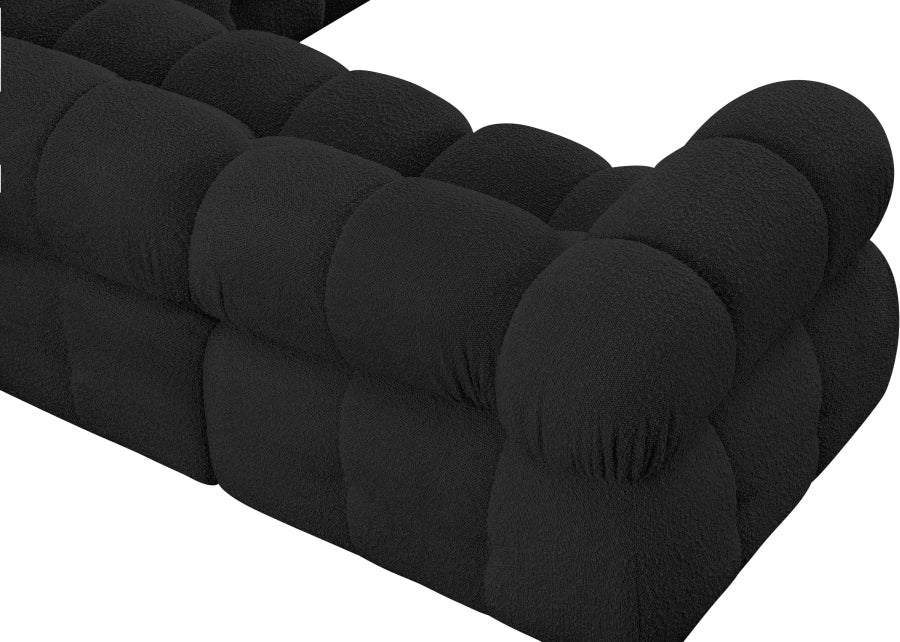 Meridian Furniture - Ames 136" Boucle Fabric Upholstered 7 Piece Modular Sectional - 611Black-Sec7E - GreatFurnitureDeal