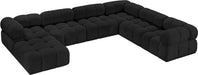 Meridian Furniture - Ames 136" Boucle Fabric Upholstered 7 Piece Modular Sectional - 611Black-Sec7E - GreatFurnitureDeal