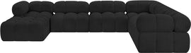 Meridian Furniture - Ames 136" Boucle Fabric Upholstered 7 Piece Modular Sectional - 611Black-Sec7E - GreatFurnitureDeal