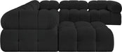 Meridian Furniture - Ames 136" Boucle Fabric Upholstered 7 Piece Modular Sectional - 611Black-Sec7E - GreatFurnitureDeal