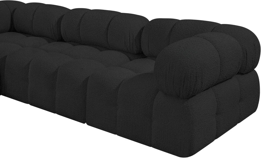 Meridian Furniture - Ames 136" Boucle Fabric Upholstered 7 Piece Modular Sectional - 611Black-Sec7E - GreatFurnitureDeal