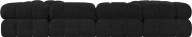 Meridian Furniture - Ames 136" Boucle Fabric Upholstered 8 Piece Modular Sectional Sofa - 611Black-Sec8A - GreatFurnitureDeal