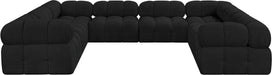 Meridian Furniture - Ames 136" Boucle Fabric Upholstered 8 Piece Modular Sectional Sofa - 611Black-Sec8A - GreatFurnitureDeal
