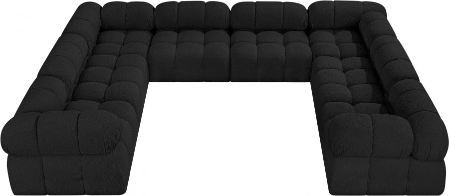 Meridian Furniture - Ames 136" Boucle Fabric Upholstered 8 Piece Modular Sectional Sofa - 611Black-Sec8A - GreatFurnitureDeal