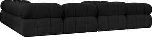 Meridian Furniture - Ames 136" Boucle Fabric Upholstered 8 Piece Modular Sectional Sofa - 611Black-Sec8A - GreatFurnitureDeal