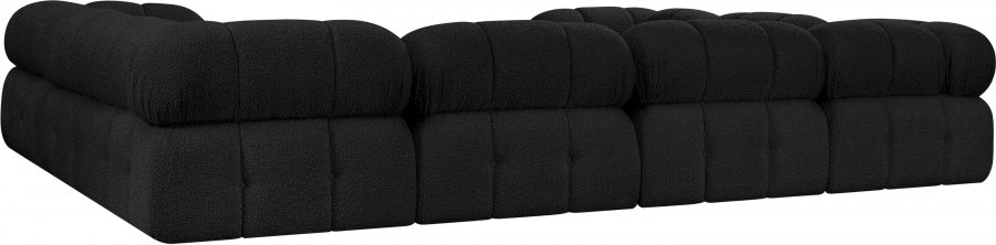 Meridian Furniture - Ames 136" Boucle Fabric Upholstered 8 Piece Modular Sectional Sofa - 611Black-Sec8A - GreatFurnitureDeal