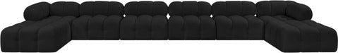 Meridian Furniture - Ames 204" Boucle Fabric Upholstered 8 Piece Modular Sectional - 611Black-Sec8B - GreatFurnitureDeal