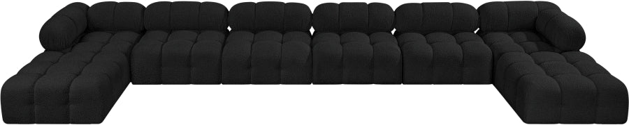 Meridian Furniture - Ames 204" Boucle Fabric Upholstered 8 Piece Modular Sectional - 611Black-Sec8B - GreatFurnitureDeal