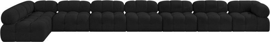 Meridian Furniture - Ames 204" Boucle Fabric Upholstered 8 Piece Modular Sectional - 611Black-Sec8B - GreatFurnitureDeal