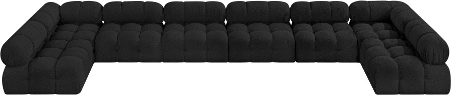 Meridian Furniture - Ames 204" Boucle Fabric Upholstered 8 Piece Modular Sectional - 611Black-Sec8B - GreatFurnitureDeal