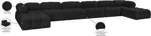 Meridian Furniture - Ames 204" Boucle Fabric Upholstered 8 Piece Modular Sectional - 611Black-Sec8B - GreatFurnitureDeal