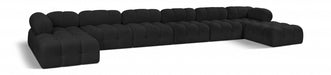 Meridian Furniture - Ames 204" Boucle Fabric Upholstered 8 Piece Modular Sectional - 611Black-Sec8B - GreatFurnitureDeal