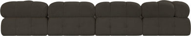 Meridian Furniture - Ames 136" Boucle Fabric Upholstered 6 Piece Modular Sectional - 611Brown-Sec6B - GreatFurnitureDeal