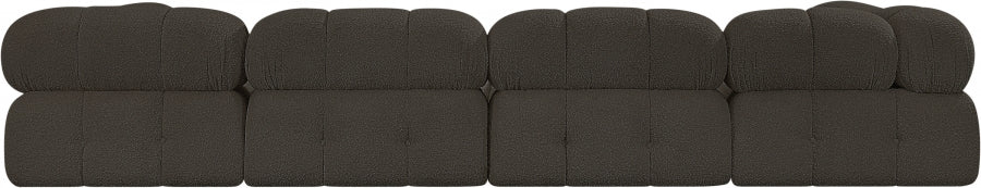 Meridian Furniture - Ames 136" Boucle Fabric Upholstered 6 Piece Modular Sectional - 611Brown-Sec6B - GreatFurnitureDeal