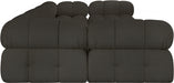 Meridian Furniture - Ames 136" Boucle Fabric Upholstered 6 Piece Modular Sectional - 611Brown-Sec6B - GreatFurnitureDeal