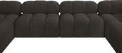 Meridian Furniture - Ames 136" Boucle Fabric Upholstered 6 Piece Modular Sectional - 611Brown-Sec6B - GreatFurnitureDeal