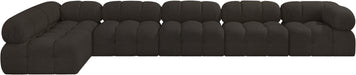 Meridian Furniture - Ames 170" Boucle Fabric Upholstered 6 Piece Modular Sectional - 611Brown-Sec6E - GreatFurnitureDeal