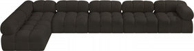Meridian Furniture - Ames 170" Boucle Fabric Upholstered 6 Piece Modular Sectional - 611Brown-Sec6E - GreatFurnitureDeal